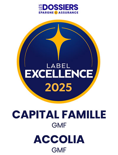 Les Dossiers de l’Epargne et Assurance labels d'excellence 2025 Capital famille GMF et Accolia GMF