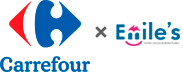 Logo Carrefour avec notre partenaire Emile's